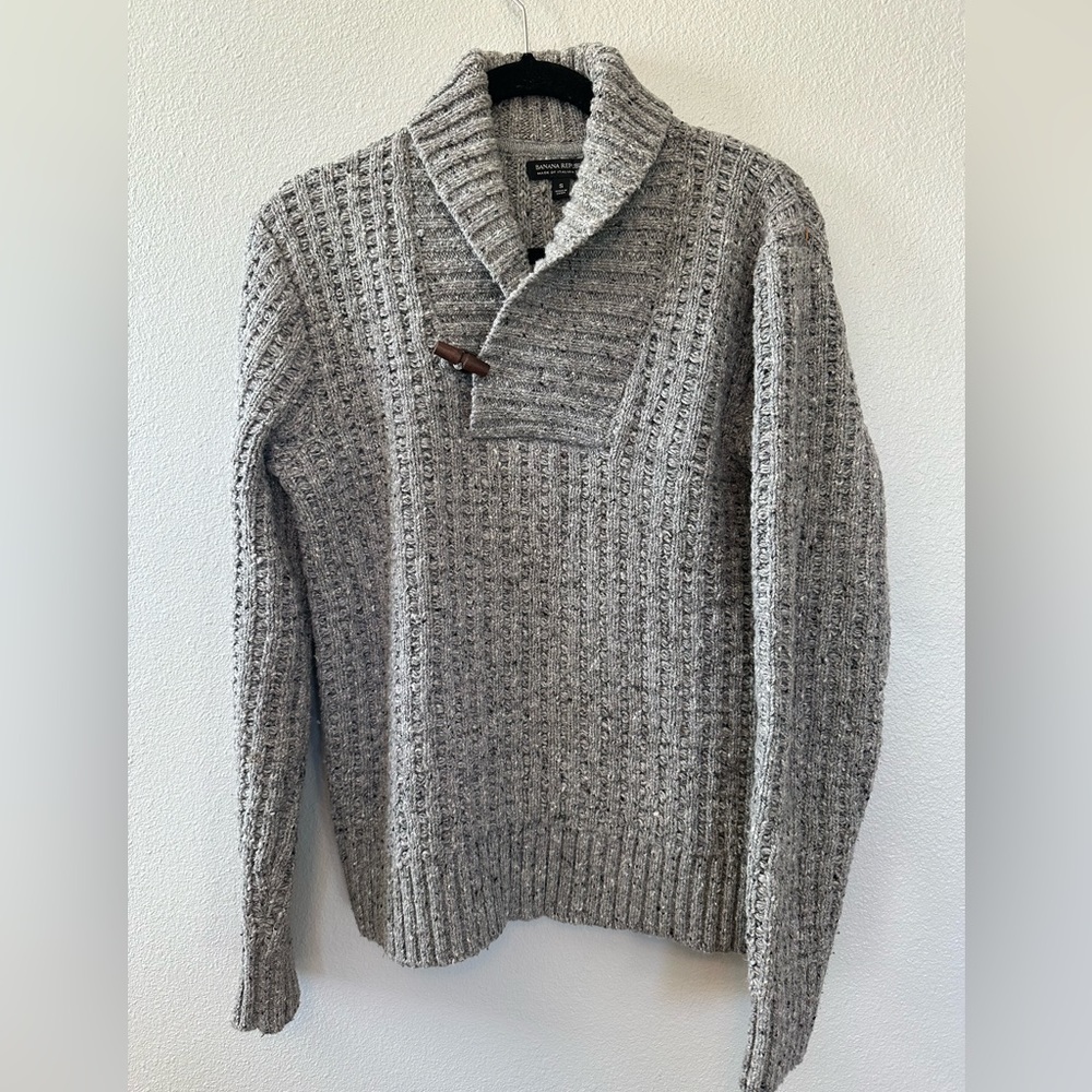 Banana Republic Italian Yarn Shawl Collar Sweater Size S